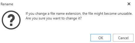 Changing file extension message box