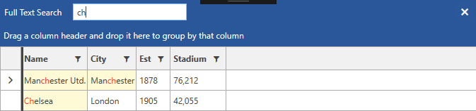 Columns not Excluded from Search in RadGridView - Telerik's WPF DataGrid