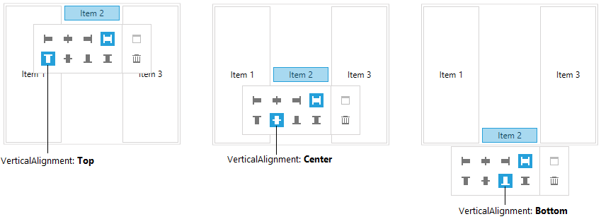 WPF RadLayoutControl The vertical alignment options