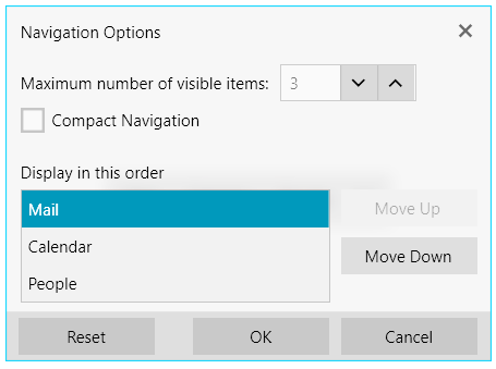 WPF Navigation options dialog