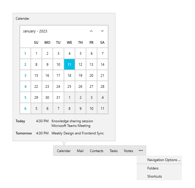 WPF RadOfficeNavigationBar overview