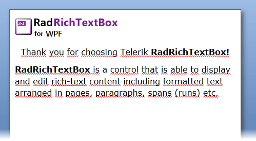 WPF RadRichTextBox Runtime Created Document