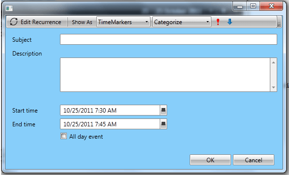 radscheduleview customizingdialogs wpf