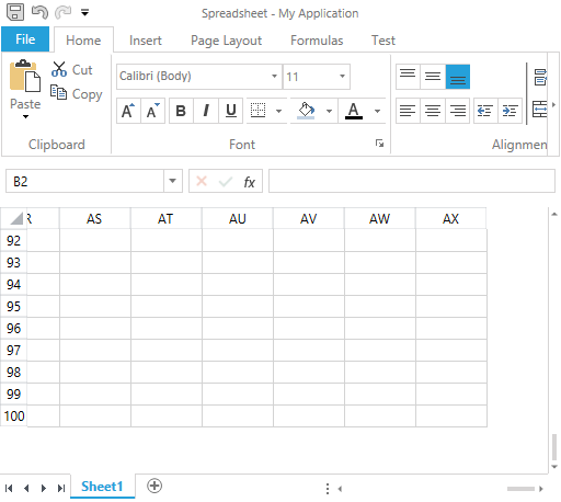 Rad Spreadsheet UI Restrict Number Visible Rows Columns 1