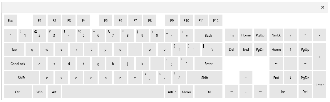 WPF RadVirtualKeyboard Keyboard Window