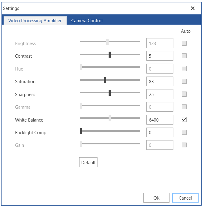 WPF RadWebCam Settings Dialog