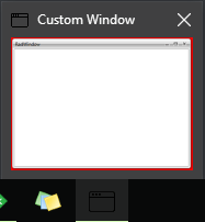 The customized RadWindow's taskbar thumbnail preview