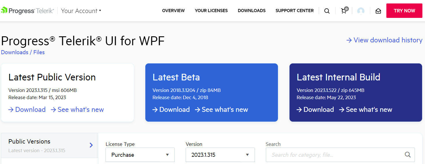 WPF Progress Site Telerik UI for WPF Product Page