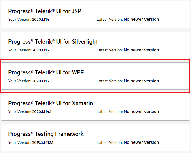 WPF Progress Site Telerik UI for WPF Product Title