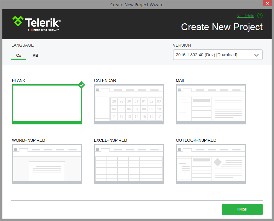 Visual Studio Templates - Telerik UI for WPF