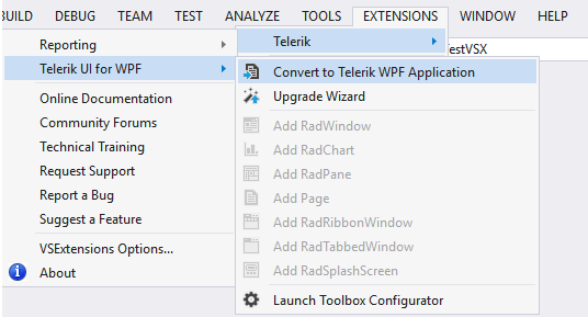 Convert Project - Telerik UI for WPF