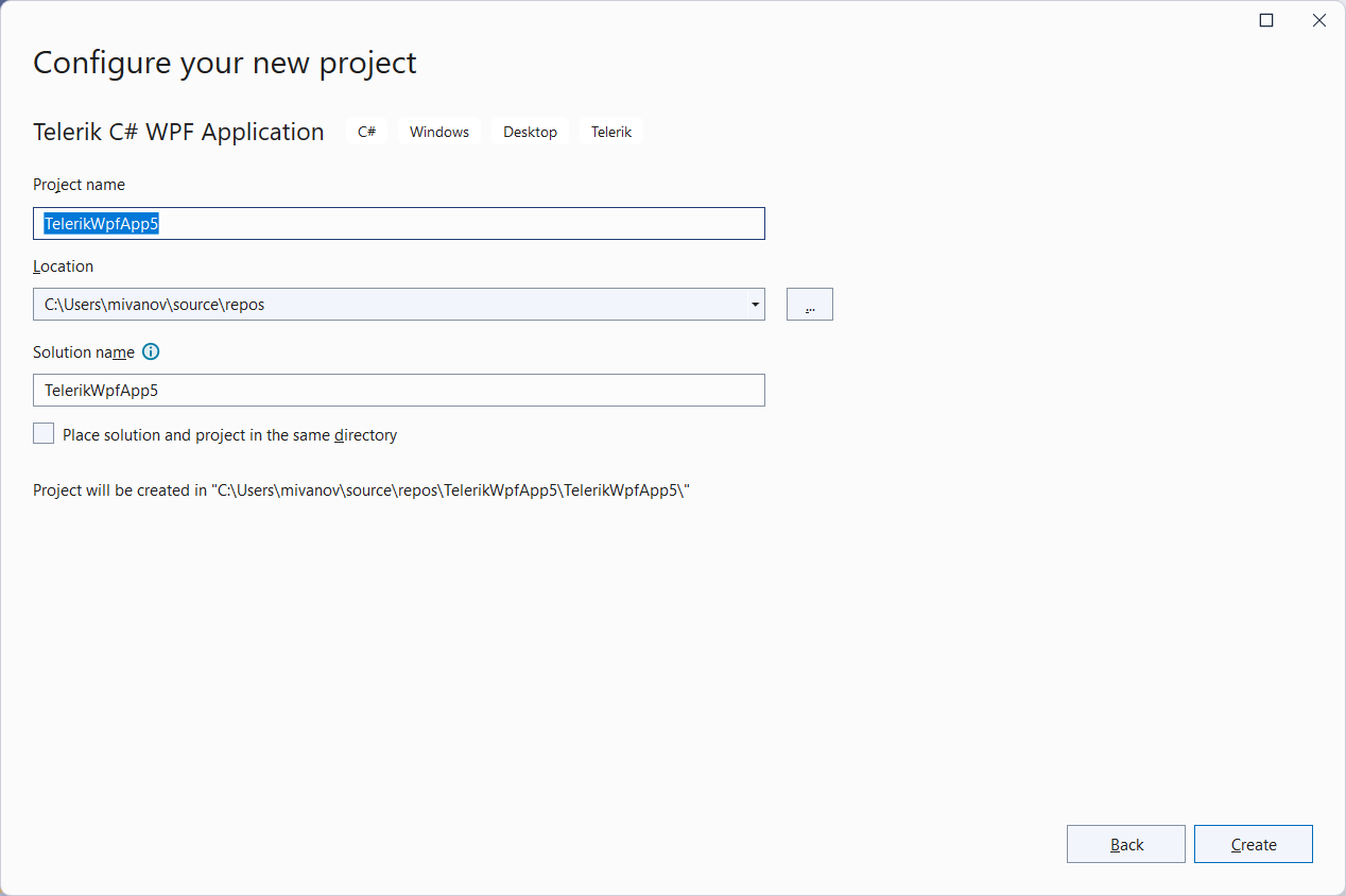 WPF Configure your new project menu