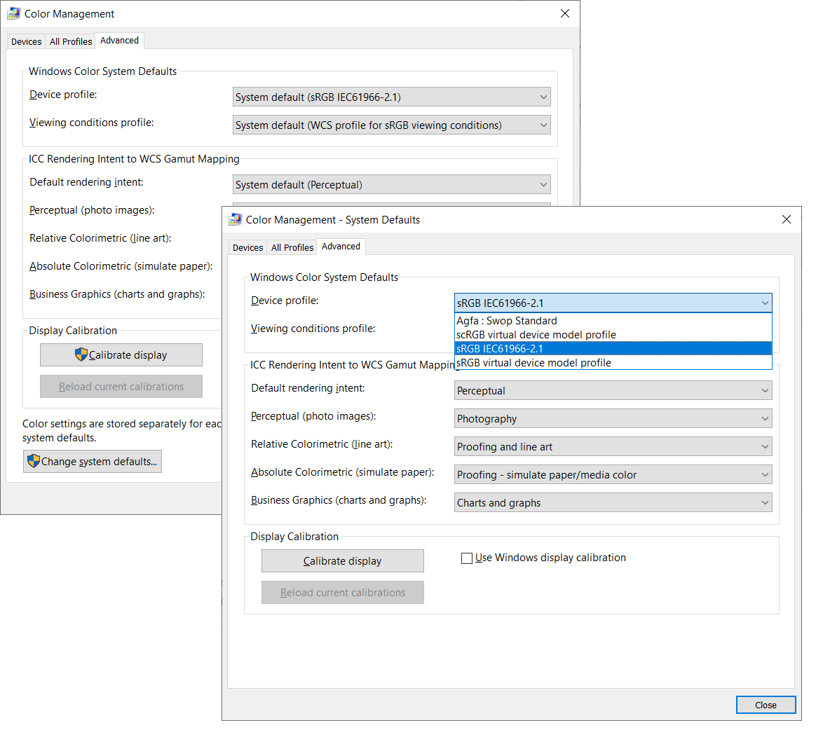 FileDialogs Knowledge Base WPF Color Management settings