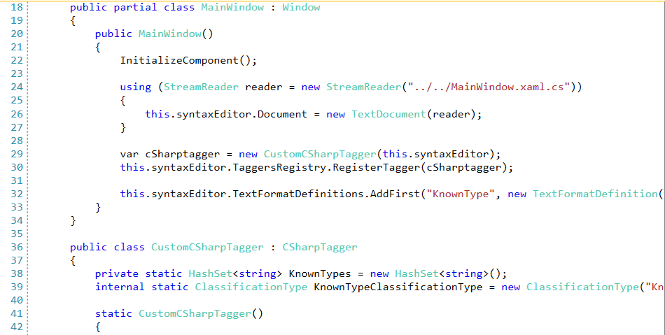 Csharp File With Colorized Class Names