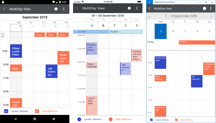 Xamarin Calendar Documentation Overview Telerik UI for Xamarin