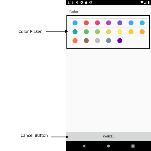 Scheduling UI Color Picker View