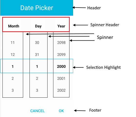 Date Picker Popup Visual Structure