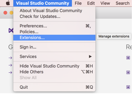 visual studio for mac what to install