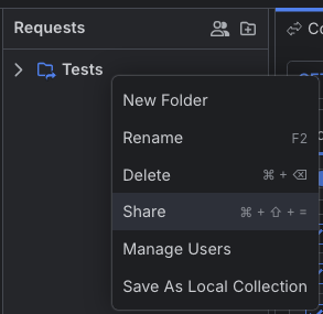 Share API requests