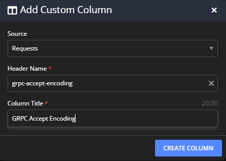 Create a custom column in Fiddler Everywhere