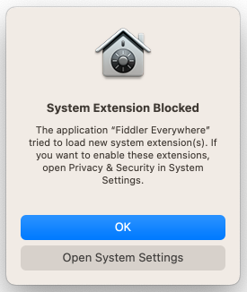 Blocked extension popup