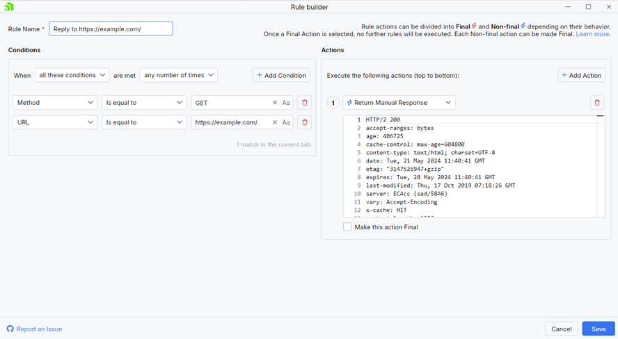 Automatically loaded session in Rules builder