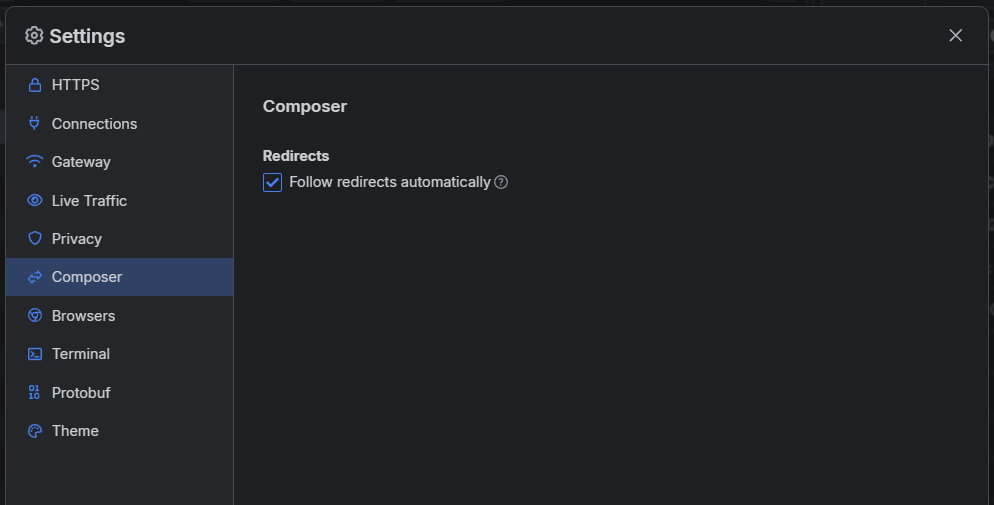 Composer settings