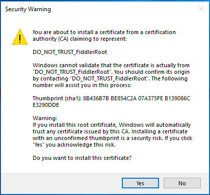 Enter Keychain credentials to trust the root certificate