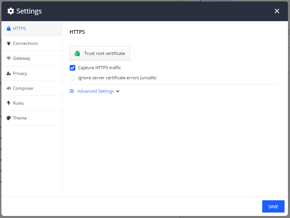 default https settings