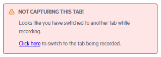 Extension wrong tab warning