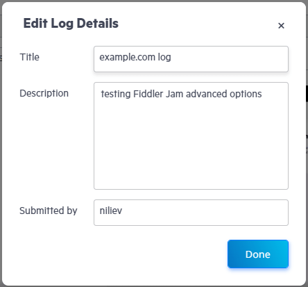 Edit log details