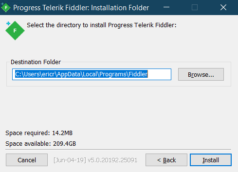 Select Install Directory