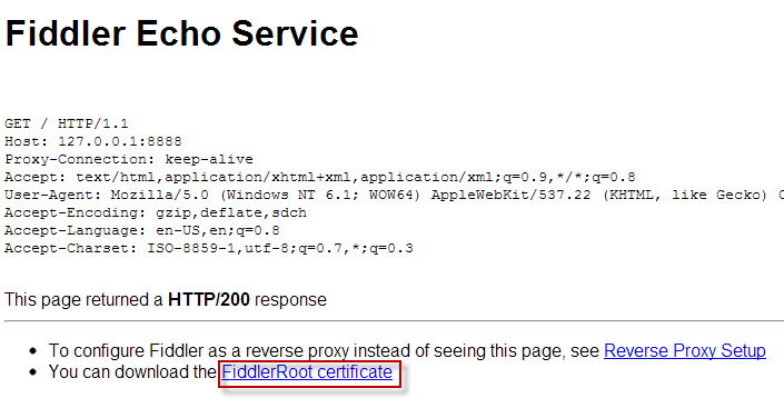 Download FiddlerRoot Certificate