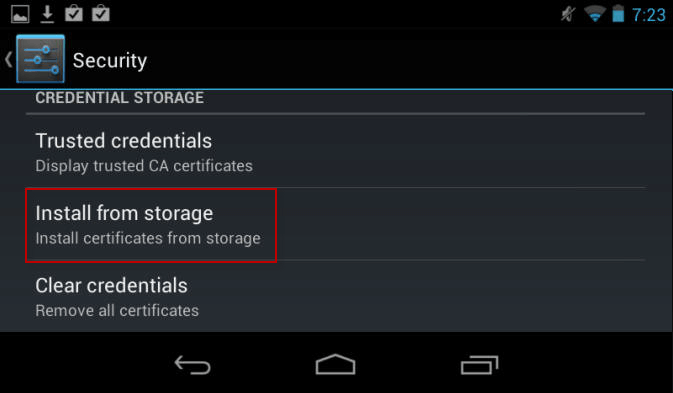 Install from storage