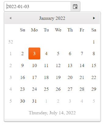 Kendo UI for jQuery DatePicker with Basic Configuration