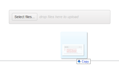Kendo UI for jQuery Upload Drag files to make the drop zone appear