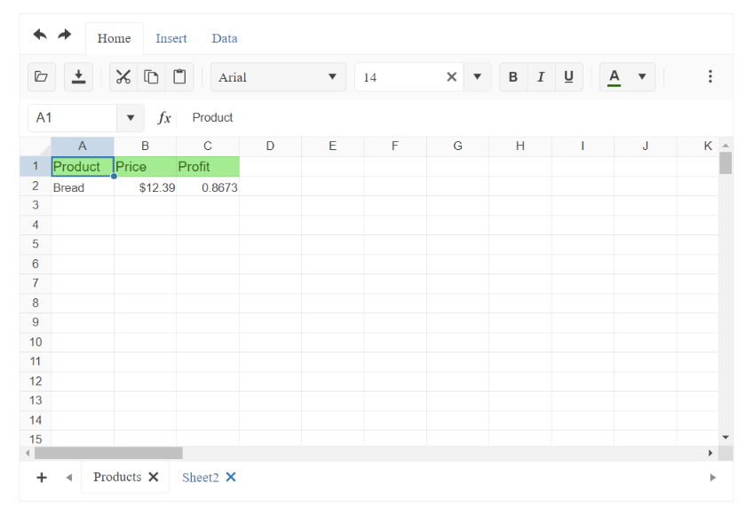 Kendo UI for jQuery Spreadsheet Overview