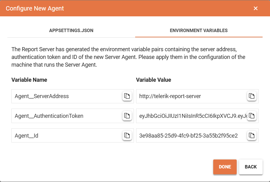 Configuring a new Server Agent in the Report Server for .NET - Step 2