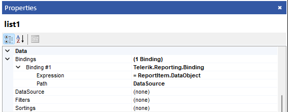 Image showing the bindings applied to a list.