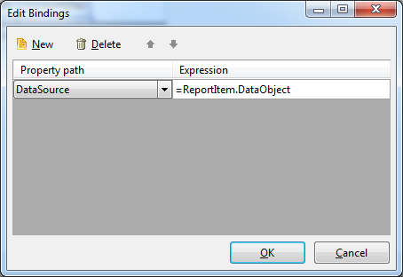 Setting of the Crosstab DataSource with Binding through the Editor of the Report Designer
