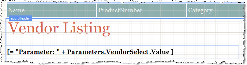 Vendor List report with an expression using a VendorSelect parameter value