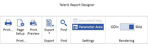 The switch button that toggles between GDI+ and Skia rendering engine. The button is placed in the rightmost end of the toolbar in Preview mode.