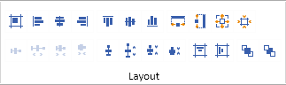 The Layout Toolbar of the Standalone Report Designer.