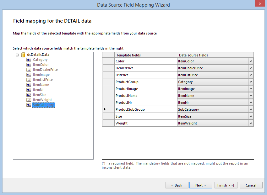 Product Catalog Wizard 4 Field Mapping Done