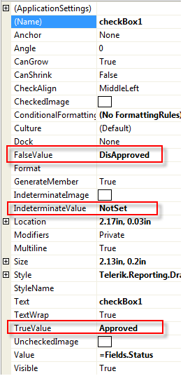 Using Status column string values directly in the CheckBox settings
