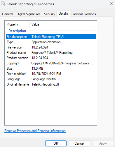 Trial Assembly