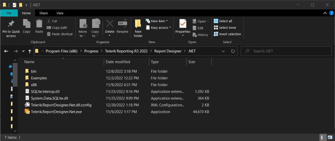 sqlite net designer install folder
