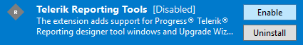 Enable Telerik Reporting Tools in Visual Studio
