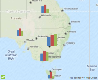 An image of a Map Column Chart