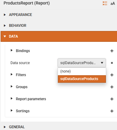 Report DataSource ><